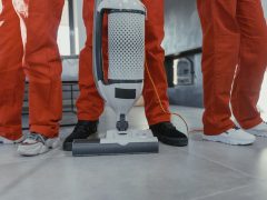Business owner preparing a request for commercial cleaning services